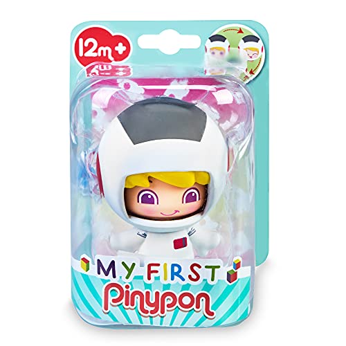 Pinypon My First, Figura Astronauta, con Traje Espacial y Casco Blancos, con 3 Caras Diferentes y Cuerpo Intercambiable, para estimular el Juego de peques a Partir de 1 año