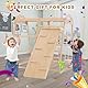 Siairo 8 in 1 Klettergerüst Indoor für Kinder, Indoor Spielplatz Jungle Fitnessstudio Holz Kletter Spielset mit Rutsche, Schaukel, Affen Bars,Kletterwand, Kletterseil, Spielplatz für Kinderzimmer
