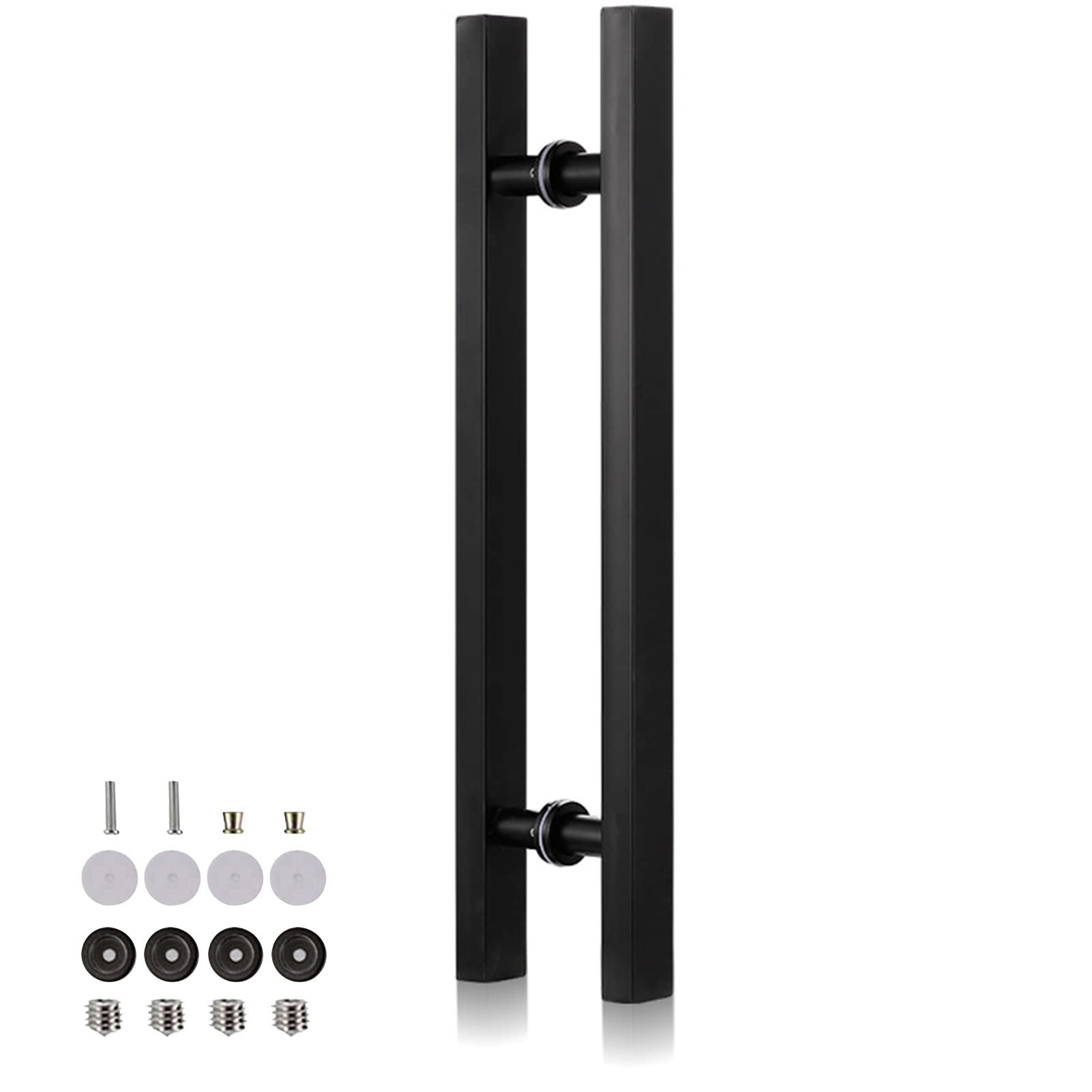 DFGHNBVC Heavy Duty Stainless Steel Sliding Barn Door Pull Handle With Installation Tools - Front Entry Push Handle For Wood Glass Doors, Commercial Grade Design,Black Titanium-120Cm/47In