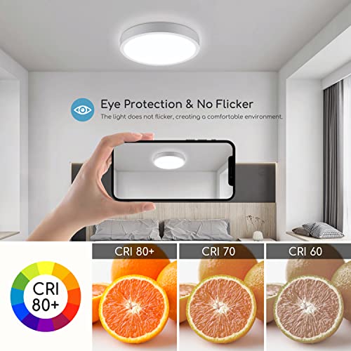 Aigostar Deckenlampe led 24W 6500K Deckenleuchte, 2700lm lampen decke ideal für Wohnzimmer,Schlafzimmer,Küche, Balkon, Kaltweiß LED Lampen deckenlampen Ø289mm*H38mm – Bild 5