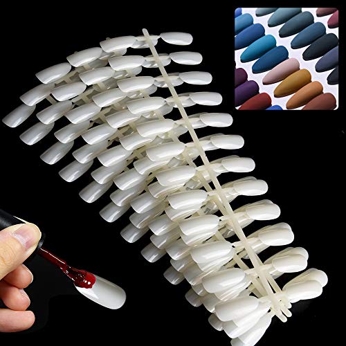 Noverlife 600PCS False Nail Tips for Nail Color Display Book, Nail Polish Practice Training Display, Fake Nail Tips for UV Gel Polish Nail Color Swatches Samples