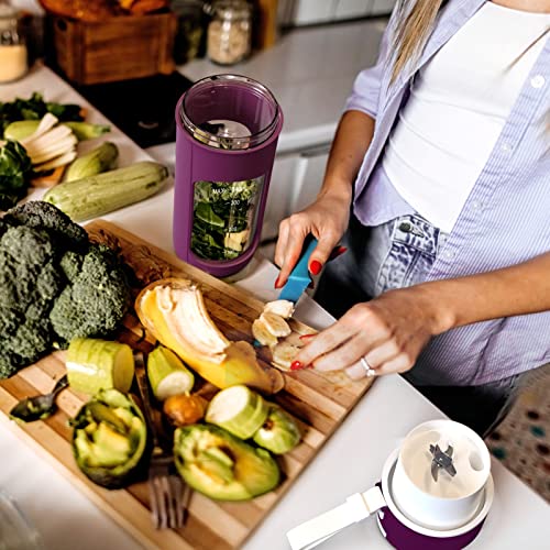 Portable Blender, Mini Blender For Shakes And Smoothies, Personal Blender Usb Rechargeable, Fresh Juice Blender With 8 Blades, 12Oz Handheld Blender For Kichen Ice (Purple) #TOP6