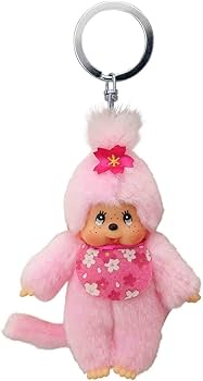 chichhi mon Sekiguchi 242467 Monchhichi Cherry Blossom Keychain, Floral, Pink