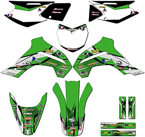 2021-2025 KLX 140 R RL Podium Black Senge Graphics Complete Kit Compatible with Kawasaki
