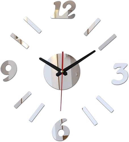 ZXMJYHK Acrylic Mirror Wall Clock 3D DIY New Clock Reloj De Pared Horloge Watch Living Room Quartz Needle Europe (Color  Type 1)