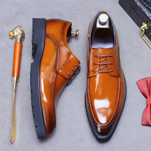 YZABEL Leather Fashion Wedding Party Men Dress Shoes Male Drivng Formal Shoes Lace Up Men Oxfords Fashion Breathable Prom Business Wedding Dress Shoes2