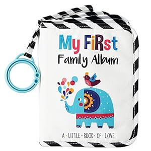 Urban Kiddy™ Baby’s My First Family Album | Soft Photo Cloth Book Gift Set for Newborn Toddler & Kids (Elephant)