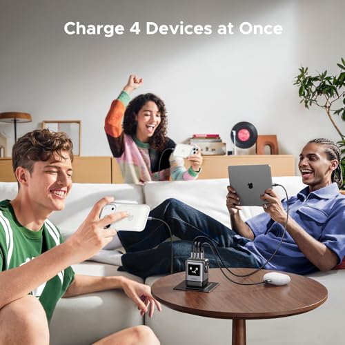 image for UGREEN Uno 100W USB C Charger, 4-Port GaN Fast Charger with LED Screen