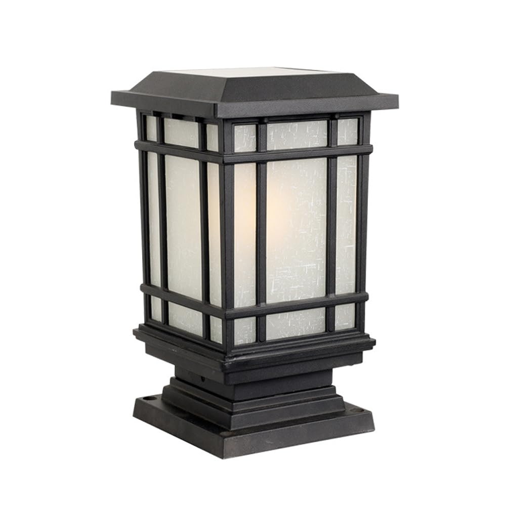 ITOSUI Solar Post Light Villa Outdoor Waterproof Post Cap Lamp E27 Base Garden Fence Gate Bollard Pillar Lights Aluminum Housing Gate Stigma Lantern Landscape Lighting for Garden Deck Patio