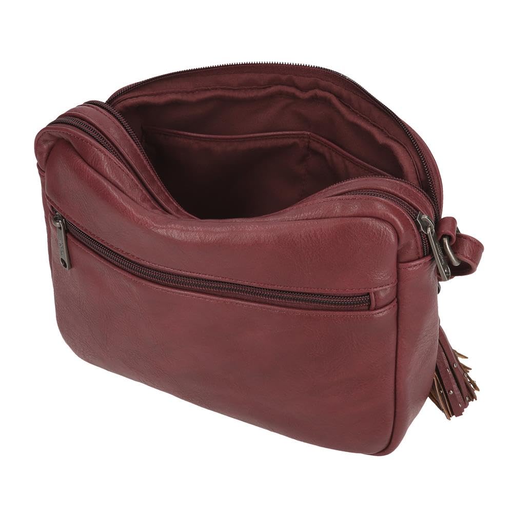 Pepe Jeans Bera - Zaino casual da donna, borsa realizzata in PU e poliestere. Spalline larghe e regolabili che si adattano, tasca frontale. Di Joumma Bags, bordeaux, Talla única