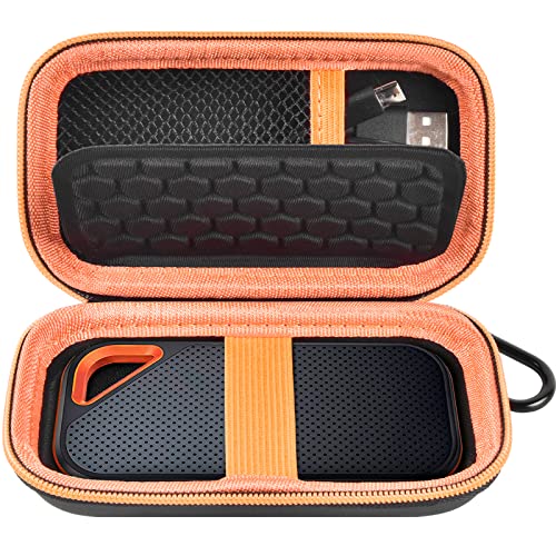 Hard Case Compatible With Sandisk Extreme Pro/For Sandisk 500Gb 1Tb 2Tb 4Tb Portable External Ssd. Carrying Travel Holder For Crucial X8 External Solid State Drive (Box Only)-Orange Zipper #TOP5