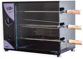 Churrasqueira a Gás Rotativa Arke Vitta 3 Espetos Preto Glp 127v