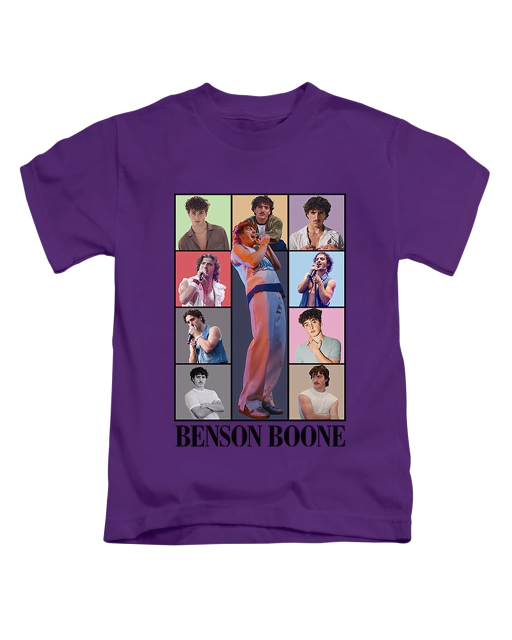New Spirit Original Unisex Purple Boxes Design Benson Boone, Tee T-Shirt Funny T Shirt Top