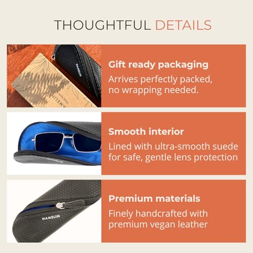 Image of HAMELIN Sunglasses Case With Zipper | Keeps The Sunglasses Safe From Scratches, Dirt | Eye Glass Box & Spectacle Case For Men & Women | Eyewear Carrying Case For Easy Travel & Outings