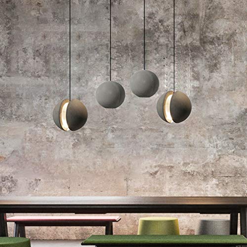 Lustre lune en béton style industriel vintage, luminaire de chevet haut de gamme