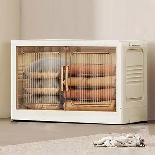 Stackable Plastic Sto Boxes With Lids & Magnetic Doors Whed For Bedroom Living Room & Bathroom Ideal Shoe Cabinet Sto Bins,Transparent Color-1-Tier 60*29*28Cm,Transparent Color-1-Tier 60*29*28cm