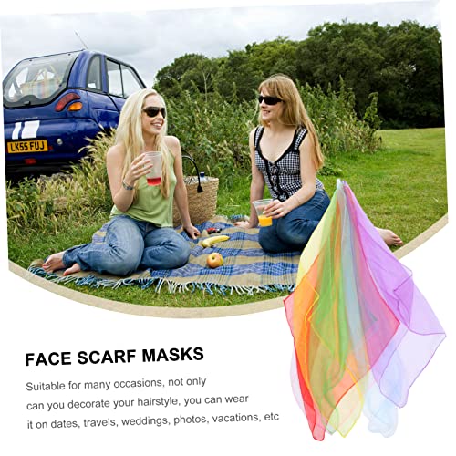 7Pcs Assorted Color Sunscreen Silk Scarves for Women Windproof Scarves for Outdoor Activities Lightweight Face Covering for Travel Weddings and Sports3