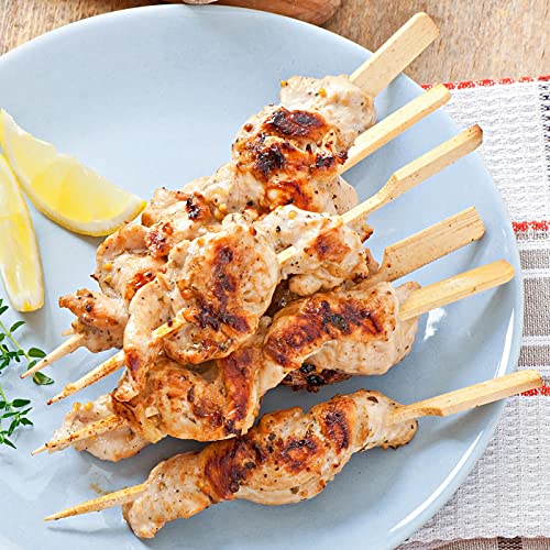 BLUE TOP 200Pcs Bamboo Paddle Picks, 6 Inch Sturdy Flat Skewers Food Appetizer Toothpicks for for Fruit, Grilling, Drink, BBQ, Barbecue, Yakitori Chicken, Fondue, Roasting,Cocktail, Marshmallow - Thumbnail 5