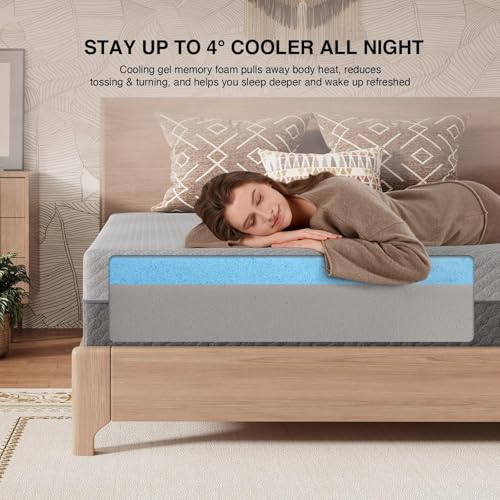 Image of Novilla #1USA Ortho Mattress - Gel Memory Foam for Cooling Comfort, Targeted Pressure Relief for Back Pain, Breathable Washable Cover, 10 Year Warranty (Dual-King-8 inch) (King 6 inch (78 x 72 x 6))