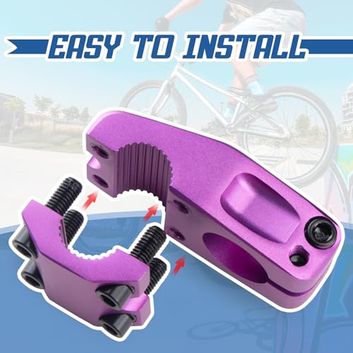 Image of Bike Stem for BMX Bike Aluminum Alloy Fixed Gear Bicycle Stem Matte Purple
