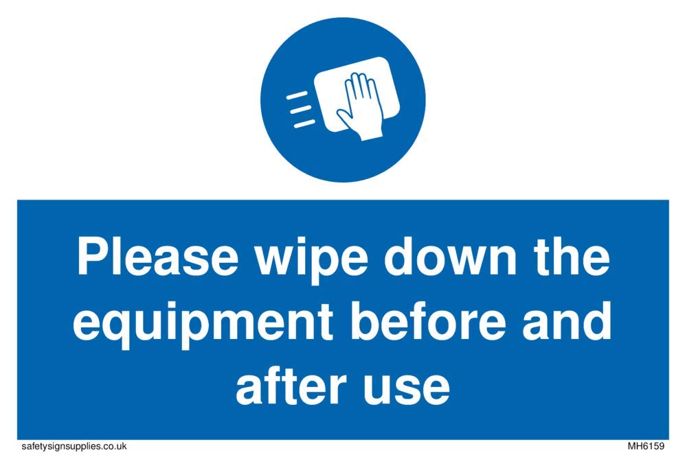 Viking Signs MH6159-A6L-V Please wipe down the equipment before and after use