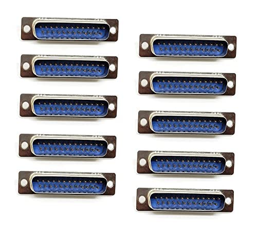 Generic 10 Pcs DB25 Connector Male-to-Male 25 Pin Electrical RS232 D-SUB Connector Solder Type 2 Row Male for Replacement or Repair-picture-43