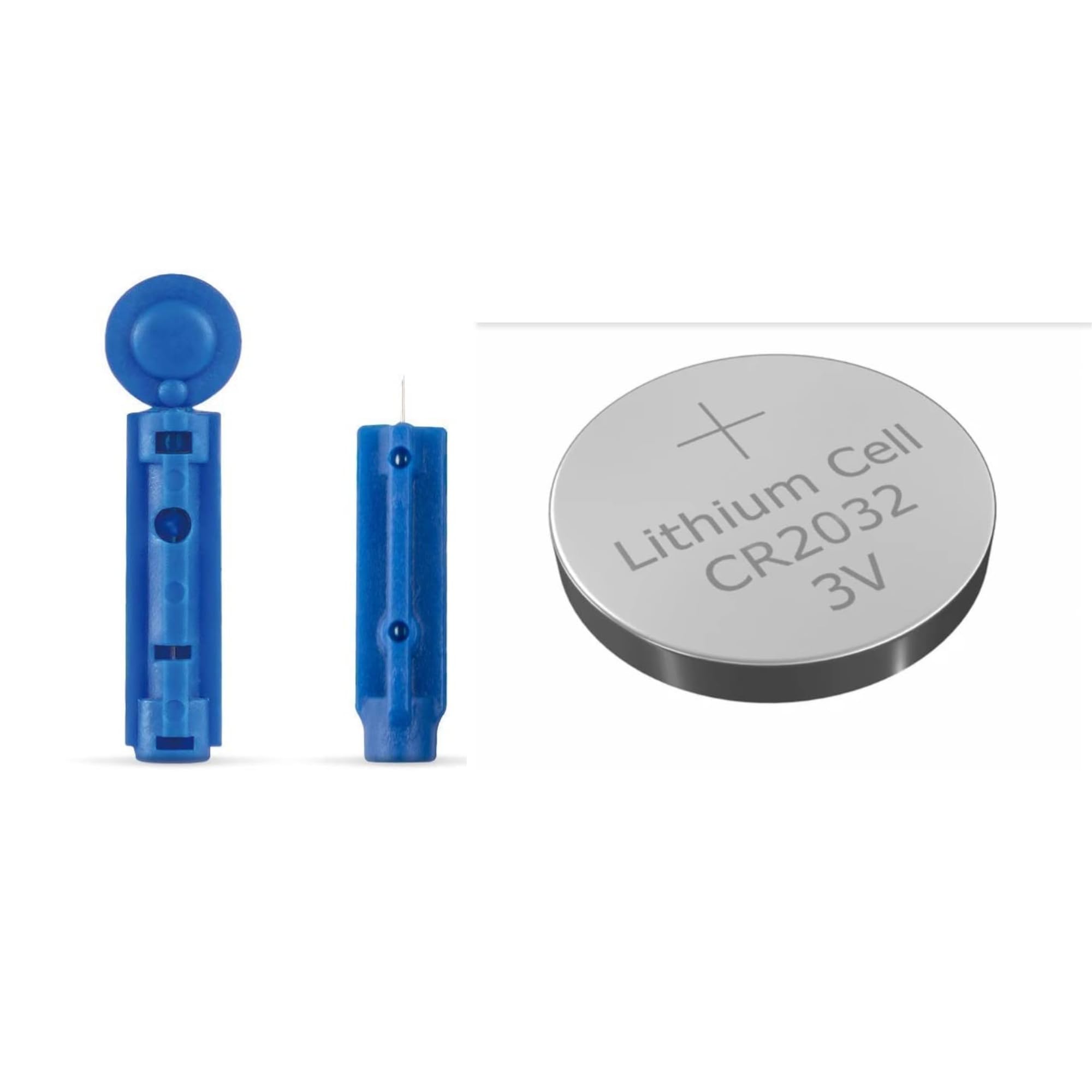 ADZECT 1 Pcs CR-2032 Lithium Cell For Glucometer Device With Dr Morepen Supported Glucometer Lancets 50 Pcs