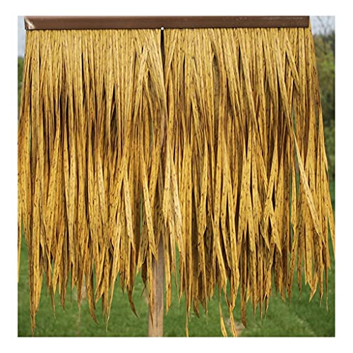 Auvent rétro en PVC avec avant-toit en bois pour parapluies d'extérieur - 0,5 x 0,5 m - Jaune - 8 pièces