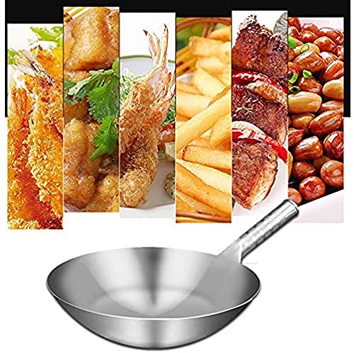 Wok grande de acero inoxidable 430, 36 cm miniatura 5