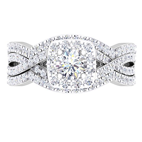 Dazzlingrock Collection 2.05 Cttw 14K Solid Gold Round Cubic Zirconia Engagement Ring With Band Set 2 CT2