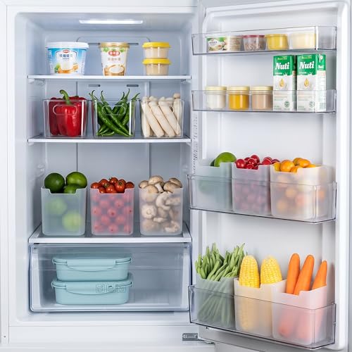 Image of 4 Fridge Storage Boxes Multipurpose Containers 950 ML for Storage Space-Saving Refrigerator Side Door Organizer for Kitchen Fruits, Vegetables Storage Containers - Transparent