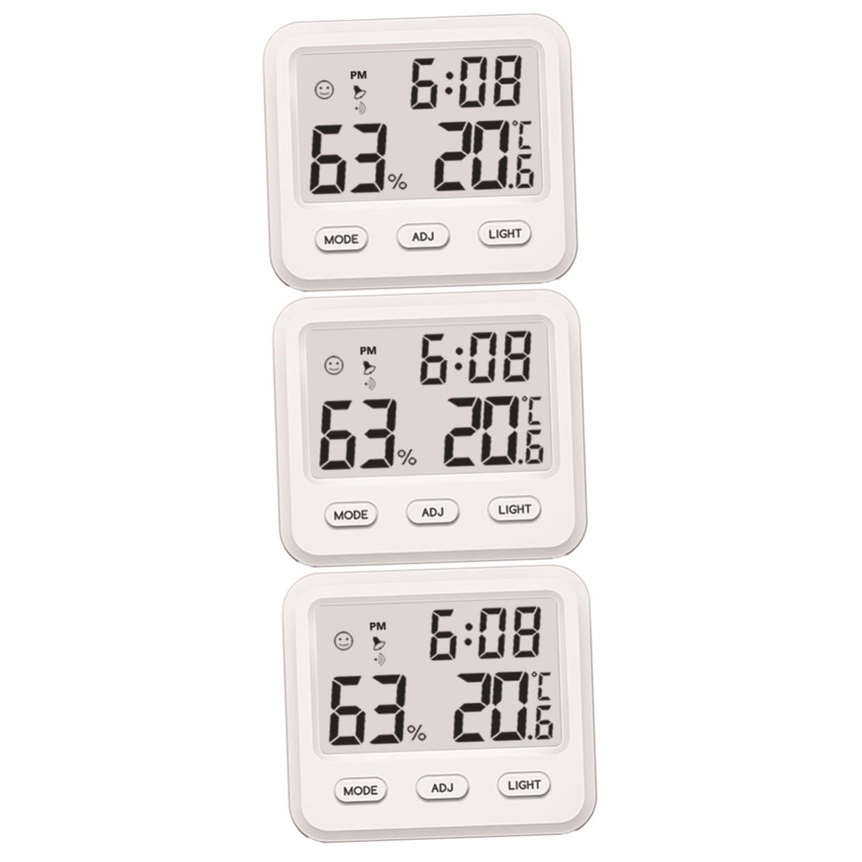 BESPORTBLE Lot De 3 Mini Hygromètres Numériques Et Moniteurs De Température Pour Bébé Avec Horloge Et Pour La Maison Et Le Bureau