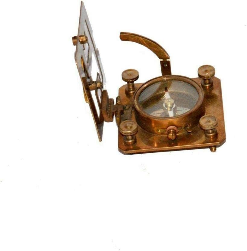 Brass Square Sundial Compass 3.0 inches Dollond London Handcrafted Pocket Sundial Best for Gifts