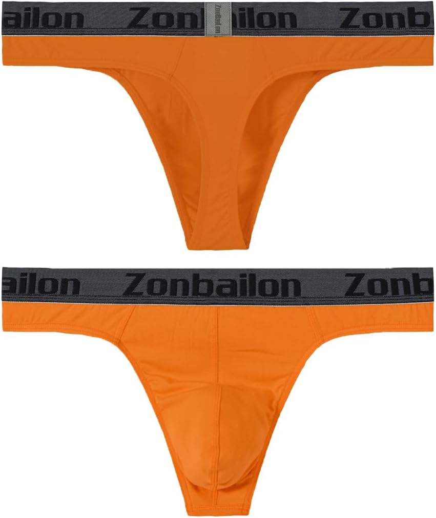 JINSHI Men's Bamboo Viscose Thong Sexy T-back Mens Underwear Low Rise Stretch Tagless Underwear Multi M L XL XXL