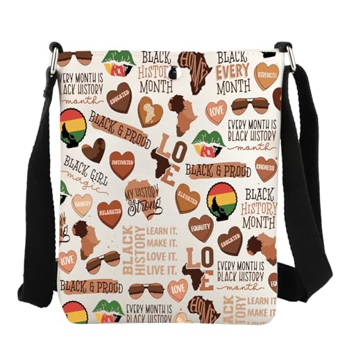 JYTAPP - JYTAPP Black History Month Crossbody Bag African American Purse Black History Quotes Ideal Gift for Women Men Rights (beige)