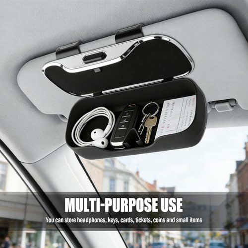 2026 New Sunglasses Holder for Car Visor,Press to Open Car Sunglasses Holder with Shock and Dust Protection,Stylish Sun Visor Glasses Holders for Cars Interior Accessories - 5