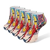 VstaDank Banana Man Ankle Socks 5 Pairs Fashion Invisible Low Cut Sock for Adult Casual Short Sock Soft Cozy No Show Socks