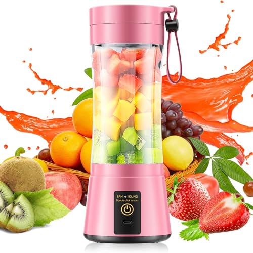 Image of Cordless Portable Personal Size Blender - Mini Blender Make Smoothies | Small Blender with BPA-Free Cup, Lightweight, Powerful Blending with 6 Stainless Steel Blades, Easy Clean, Suit in Office /Gym