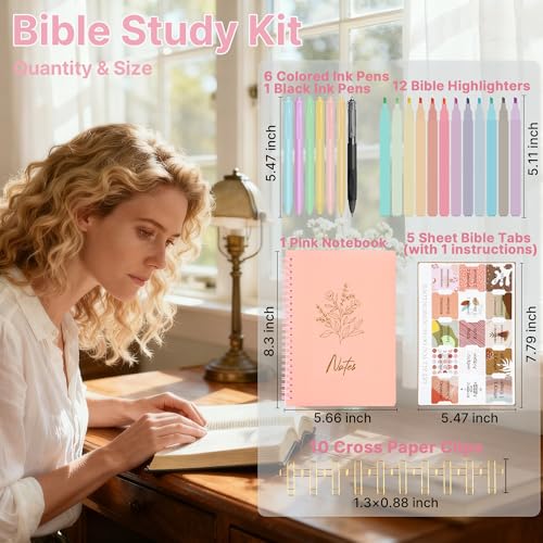 Kit de journal intime biblique complet rose, une idée de cadeau utile - 7