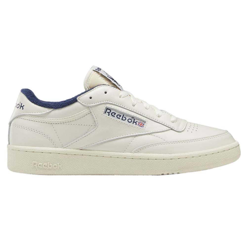 Reebok Men Club C 85 Vintage Sneaker, Chalk/Alabaster/Vector Navy, 3.5