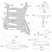 Banworks 3Ply Loaded SSS Pickguard Vintage F '60s Tones Prewired Strat Pickguard with Staggered Alnico 5 SSS Single Coil Pickups for Fender Stratocaster Style Electric Guitars JT/HBZC-01 Vintage White