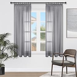 Moderno Cortinas Roller Para Dormitorios Topfinel Transparente Visillos da Panels Modernas Visillos para Ventanas Cortinas Dormitorio con Plisado de Lápiz 2 Piezas 140x160cm Gris