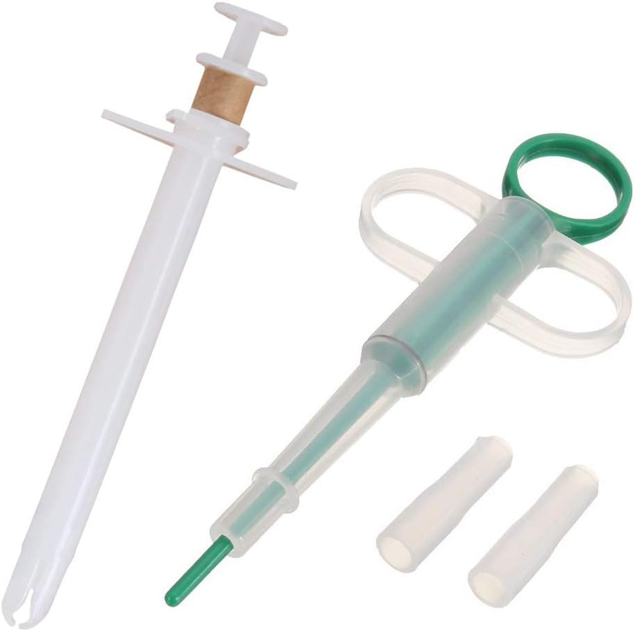 PIVBY Cat Pill Shooter Pet Piller Gun Tablet Soft Tip Syringe Pet Medical Feeding Dispenser Tool for Dogs, Cats, Animals Pack of 2