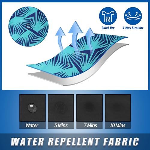 LUCOWEE Mens Swim Trunks with Compression Liner Anti Chafe Boxer Brief Lined Swimming Trunks Bathing Suits UPF 50 Stretchy 7 inch Inseam Swimsuit Shorts Green Palms Navy Medium4