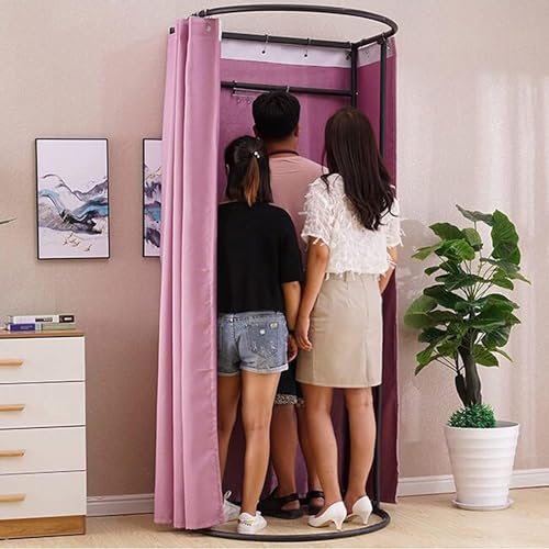Cabine d'essayage avec protection de la vie privée rideau occultant et support - 2