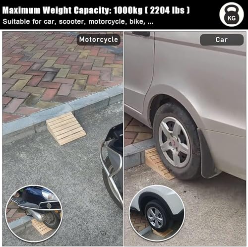 Rampa de umbral para sillas de ruedas y scooters de movilidad, rampa de madera para un fácil acceso en la puerta delantera