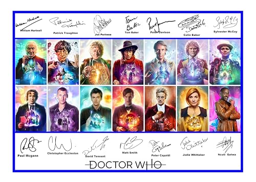 Dr Who Signed Print. (A4 FRAMED 34cm x 21cm)