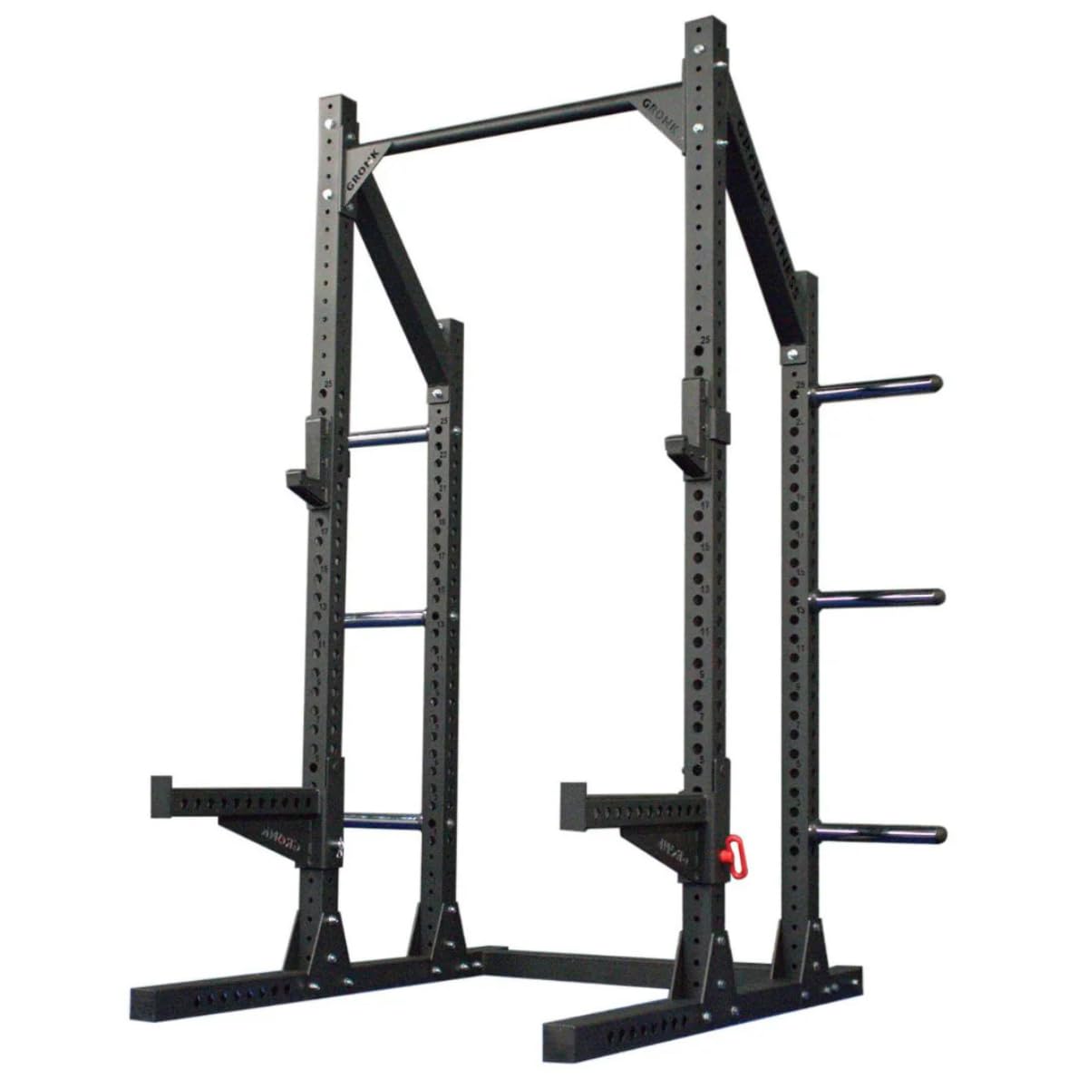 Gronk Fitness Commercial Half Rack Power Rack | Supports Up To 1000 lbs | Includes J-Hooks and Spotter Arms | Perfect for Squat, Bench, Deadlift, and More | Extended Base for Stability