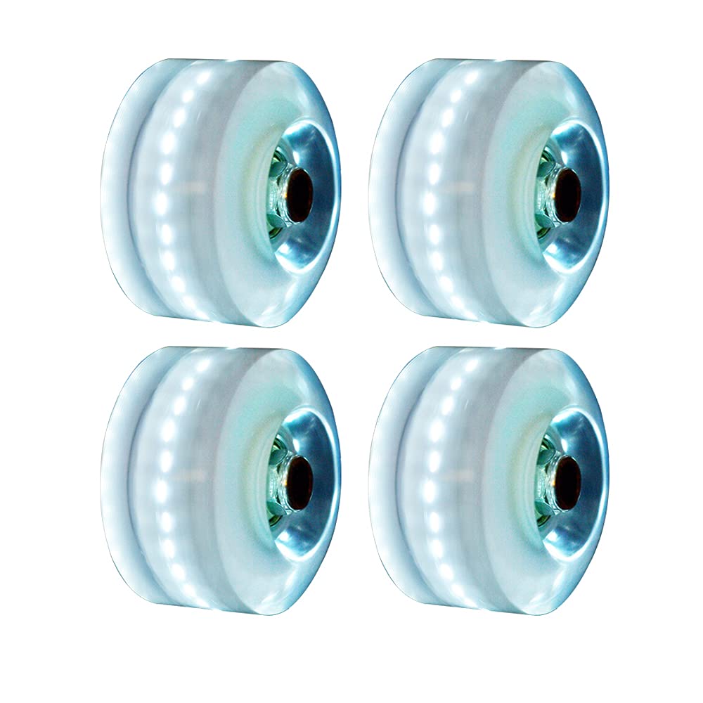 RLD Clignotant Quad Roller Skate Wheels Luminous Light Up Roller Skate Wheels avec roulements installés 4 Pack 32mm x 58mm