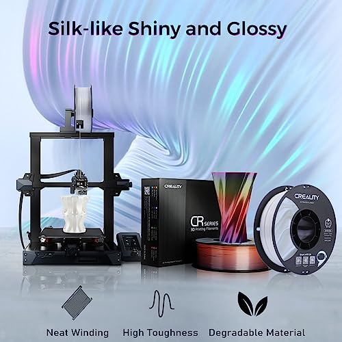 Image of Creality Silk PLA Filament 1.75mm 4kg, Shiny Metallic 3D Printer Filament 1Kg Spool, Dimensional Accuracy + /- 0.02mm, Compatible with Most FDM 3D Printers(Gold&Sliver&Blue&Purple)